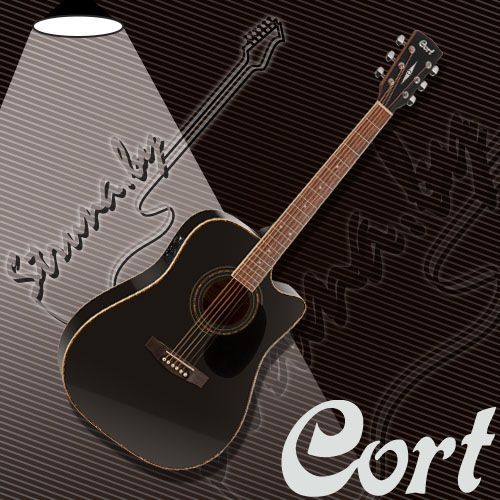Электро-акустическая гитара Cort AD880CE BK
