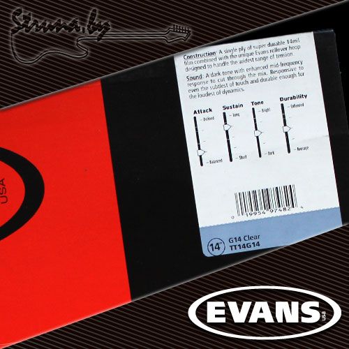 14" пластик для тома/малого барабана Evans TT14G14 G14 Clear