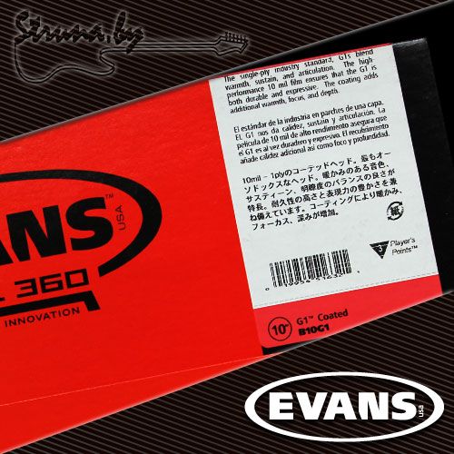 10" пластик для тома/малого барабана Evans B10G1 G1 Coated