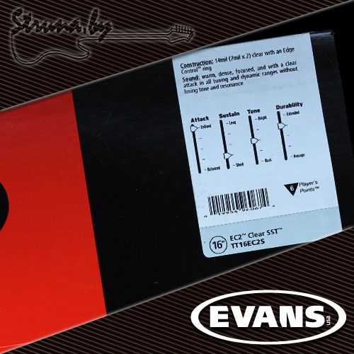 16" пластик для том барабана Evans TT16EC2S EC2 Clear