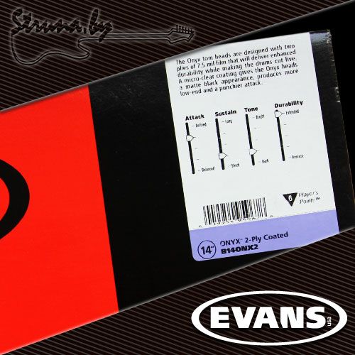 14" пластик для тома/малого барабана Evans B14ONX2 Onyx