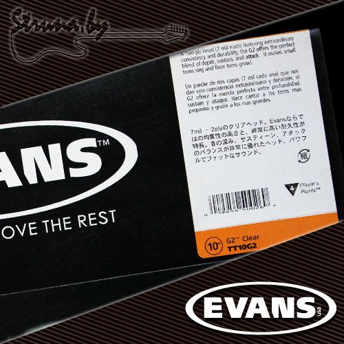 10" пластик для тома/малого барабана Evans TT10G2 G2 Clear