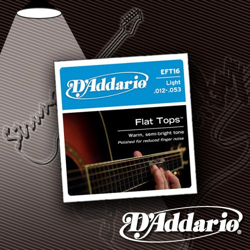 Струны для акустической гитары D'Addario EFT-16 Flat Tops 12-53