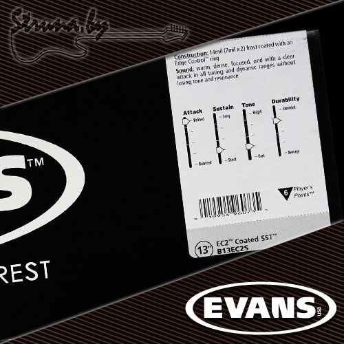 13" пластик для тома/малого барабана Evans B13EC2S EC2 Frosted