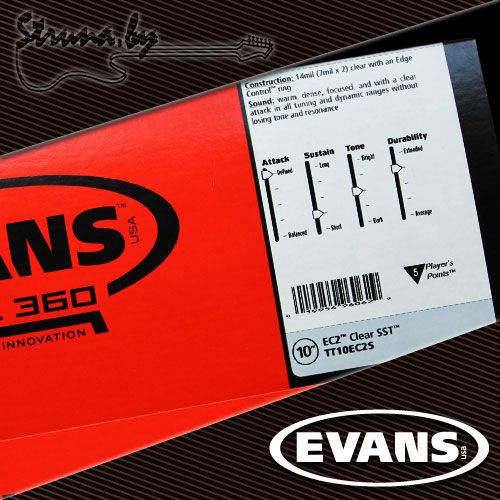 10" пластик для том барабана Evans TT10EC2S EQ2 Clear