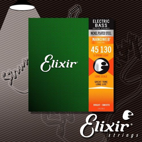 Изображение - Струны для бас-гитары Elixir 14202 NANOWEB 5-String Light Nickel - магазин Struna.by