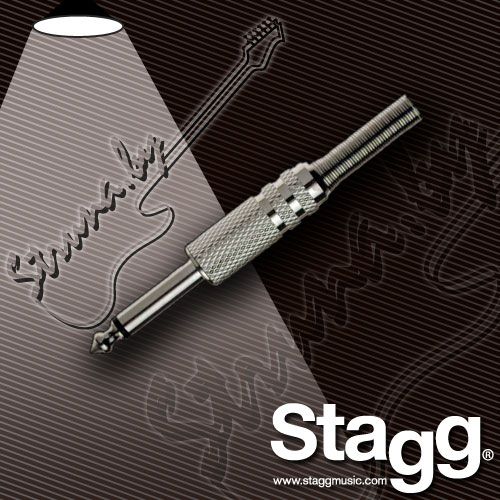 Разъем Jack (mono) Stagg 001H. Профессиональный никелированный разъем моно-Jack 1/4