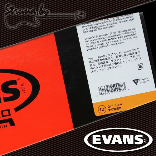 12" пластик для тома/малого барабана Evans TT12G2 G2 Clear
