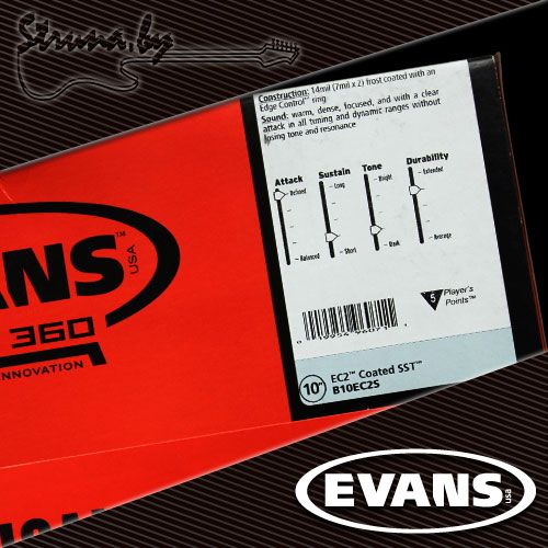 10" пластик для том барабана Evans B10EC2S EC2 Frosted