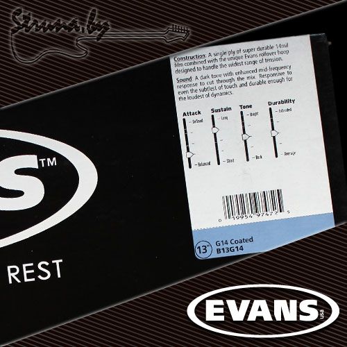 13" пластик для тома/малого барабана Evans B13G14 G14 Coated
