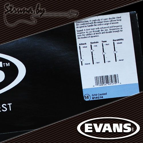 14" пластик для тома/малого барабана Evans B14G14 G14 Coated