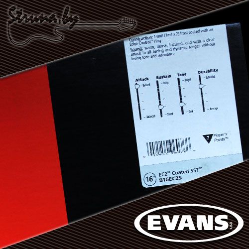 16" пластик для том барабана Evans B16EC2S EC2 Frosted