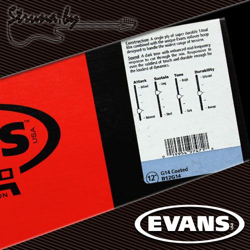 12" пластик для тома/малого барабана Evans B12G14 G14 Coated