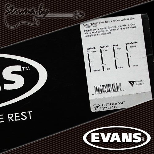 13" пластик для тома/малого барабана Evans TT13EC2S EQ2 Clear