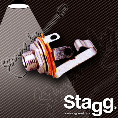 Гнездо для разъема Jack (mono) Stagg 042H c креплением гайкой - 1/4