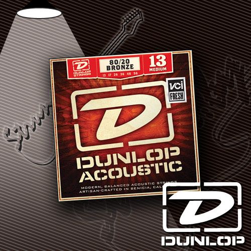 Струны для акустической гитары Dunlop DAB1356 80-20 Bronze 13-56