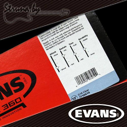 10" пластик для тома/малого барабана Evans TT10G14 G14 Clear