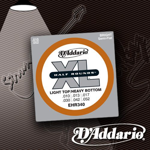 Струны для электрогитары D'Addario EHR-340 XL Half Rounds 10-52