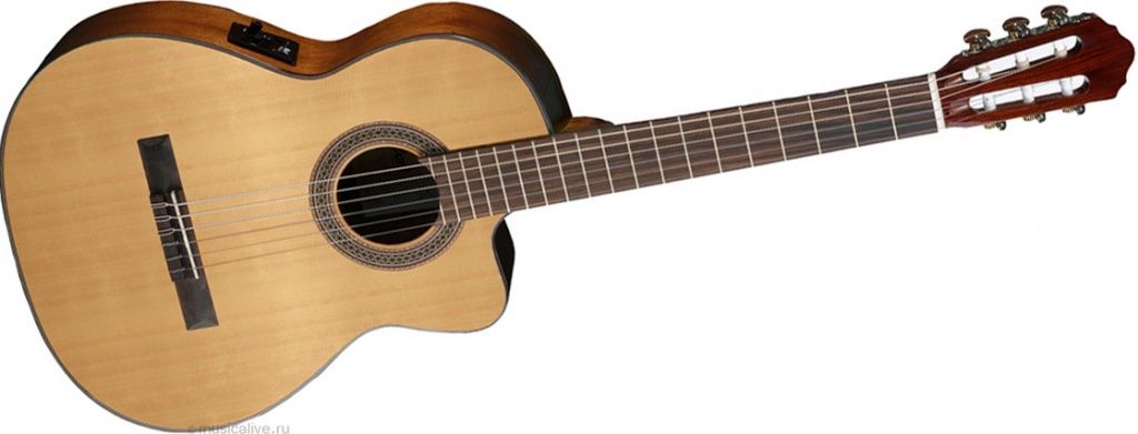 Купить концертную классическую гитару Cort ACC11ME для начинающих в Минске, с датчиком и вырезом
