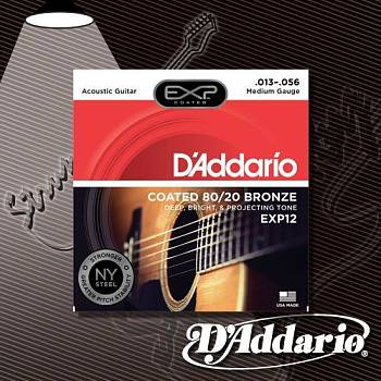 Струны для акустической гитары D'Addario EXP-12 80-20 Bronze 13-56