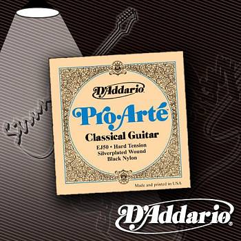 Струны для классической гитары D'Addario EJ-50 Pro-Arte Black Nylon Hard