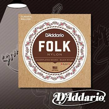Струны для классической гитары D’addario EJ32 Black Medium